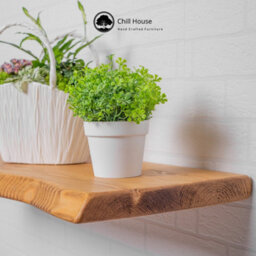 Chill House Ltd Chill House Rustic Live Edge Floating Shelf 12X1.5 Inch, Dark Oak, 60Cm - thumbnail 2