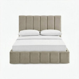 Furniturebox Uk Trifle Taupe Velvet Ottoman Double Bed Frame - thumbnail 3