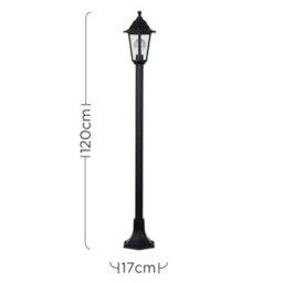 Valuelights Mayfair Traditional Victorian Style 1.2M Black Ip44 Rated Outdoor Garden Lamp Bollard Post Light - thumbnail 7