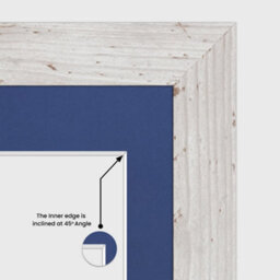 AK Frames 20X14 White Rustic Modern Multi Photo Frame With Blue Mount - Holds 2 Apertures (2X) A4 Photos - thumbnail 7