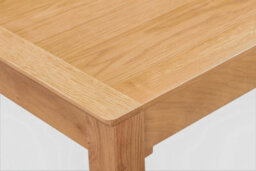 Hallowood Furniture Hereford Oak Small Dining Table With 2 Roll Top Linen Fabric Chairs (Grey) - thumbnail 3