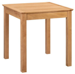 Hallowood Furniture Hereford Oak Small Dining Table With 2 Roll Top Linen Fabric Chairs (Grey) - thumbnail 2