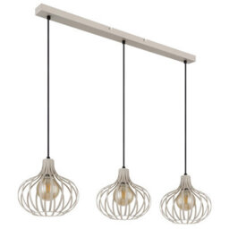 Luminosa Lighting Luminosa Mateo Bar Pendant Ceiling Light Creme Coloured Matt 3X E27 - thumbnail 2