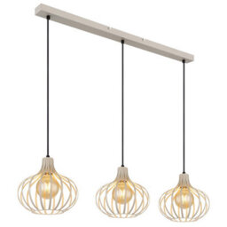 Luminosa Lighting Luminosa Mateo Bar Pendant Ceiling Light Creme Coloured Matt 3X E27 - thumbnail 1