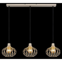 Luminosa Lighting Luminosa Mateo Bar Pendant Ceiling Light Creme Coloured Matt 3X E27 - thumbnail 5