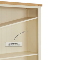 The Furniture Market Marbury Cream Tall Wide Bookcase - thumbnail 5