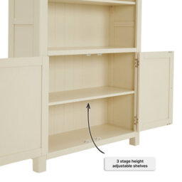 The Furniture Market Marbury Cream Tall Wide Bookcase - thumbnail 6