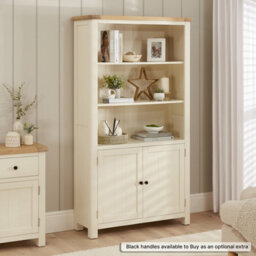 The Furniture Market Marbury Cream Tall Wide Bookcase - thumbnail 4