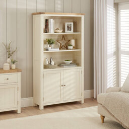 The Furniture Market Marbury Cream Tall Wide Bookcase - thumbnail 3