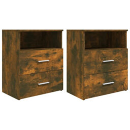 Berkfield Bed Cabinets 2 Pcs Smoked Oak 50X32X60 Cm - thumbnail 1
