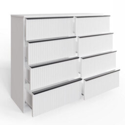 Fwstyle Lania Scalloped White 8 Drawer Chest (H) 77Cm (W) 114Cm (D) 40Cm - thumbnail 3