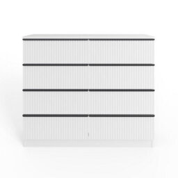 Fwstyle Lania Scalloped White 8 Drawer Chest (H) 77Cm (W) 114Cm (D) 40Cm - thumbnail 5
