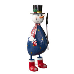 Samuel Alexander 44Cm Hand Painted Metal Christmas Polka Dot Frosty Snowman Decoration - thumbnail 8