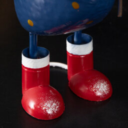 Samuel Alexander 44Cm Hand Painted Metal Christmas Polka Dot Frosty Snowman Decoration - thumbnail 5