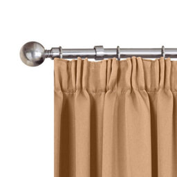 Ameha Beige 230 Gsm Plain Thermal Blackout Pencil Pleat Door Curtain For Bedroom Single Panel Energy Saving 66'' X 84'' Uk - thumbnail 9