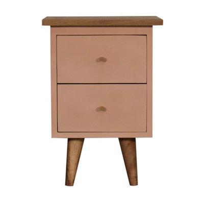 Artisan Furniture Solid Wood Blush Pink Hand Painted Bedside - image 1