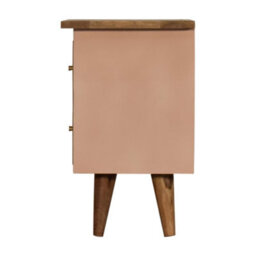 Artisan Furniture Solid Wood Blush Pink Hand Painted Bedside - thumbnail 9