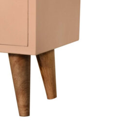 Artisan Furniture Solid Wood Blush Pink Hand Painted Bedside - thumbnail 8
