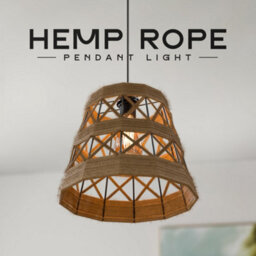 31Cm Natural Hemp Rope Ceiling Pendant Light Shade Lampshade Led Bulb - thumbnail 2