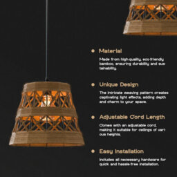 31Cm Natural Hemp Rope Ceiling Pendant Light Shade Lampshade Led Bulb - thumbnail 6