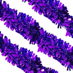 Neel Blue 2M X 9Cm Soft & Bright Christmas Tinsel Garland For Xmas Tree & Home Decorations, Dark Purple - thumbnail 3