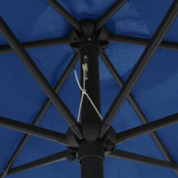 Berkfield Parasol With Led Lights And Aluminium Pole 270 Cm Azure Blue - thumbnail 5