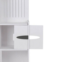 Darphe White Corner-Style Wood-Plastic Panel 4-Layer Bathroom Cabinet With Shelves - thumbnail 7