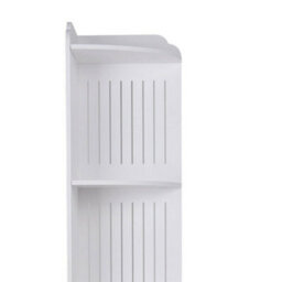 Darphe White Corner-Style Wood-Plastic Panel 4-Layer Bathroom Cabinet With Shelves - thumbnail 6