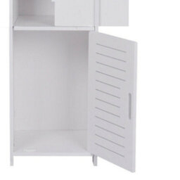 Darphe White Corner-Style Wood-Plastic Panel 4-Layer Bathroom Cabinet With Shelves - thumbnail 5