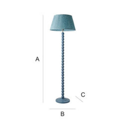 Valuelights Bobbins Pastel Blue Floor Lamp With Leaf Pleated Shade - thumbnail 9