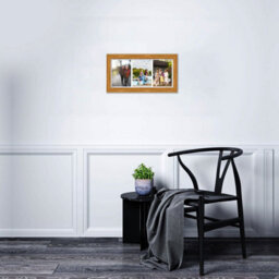 AK Frames 16X8 Oak Classic Multi Photo Frame With White Mount - Holds 3 Apertures (3X) 7X5 Photos - thumbnail 3
