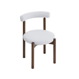 Skara Set Of 2 Beige Textured Fabric Dining Chairs With Walnut Effect Solid Wood Frame - thumbnail 6
