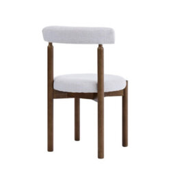 Skara Set Of 2 Beige Textured Fabric Dining Chairs With Walnut Effect Solid Wood Frame - thumbnail 5