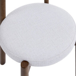 Skara Set Of 2 Beige Textured Fabric Dining Chairs With Walnut Effect Solid Wood Frame - thumbnail 7