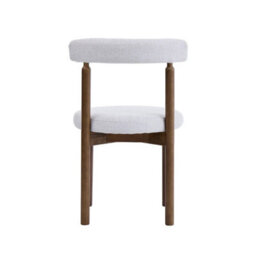 Skara Set Of 2 Beige Textured Fabric Dining Chairs With Walnut Effect Solid Wood Frame - thumbnail 4