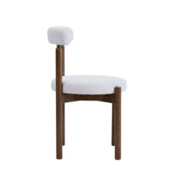 Skara Set Of 2 Beige Textured Fabric Dining Chairs With Walnut Effect Solid Wood Frame - thumbnail 3