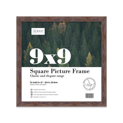 9X9 Walnut Picture Frame (22.9 X 22.9Cm) Poster, Photo, Artwork, Gallery Wall Or Print - image 1