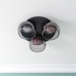 Valuelights Alissa Matte Black Ip44 3 Way Smoked Glass Integrated Led Ceiling Light - thumbnail 3