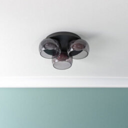 Valuelights Alissa Matte Black Ip44 3 Way Smoked Glass Integrated Led Ceiling Light - thumbnail 2