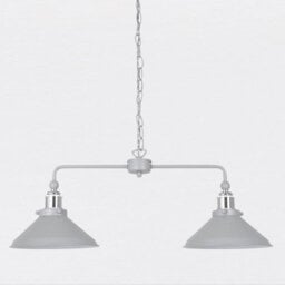 First Choice Lighting Set Of 2 Maxwell - Grey Chrome 2 Light Bar Ceiling Pendant Lights - thumbnail 3