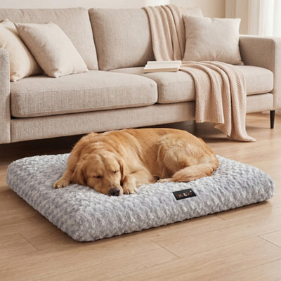 Skylos Large Dog Bed Plush Soft Rose Velvet Non-Slip Pet Crate Keneel Mat - image 1