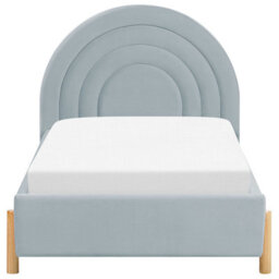 Beliani Kids Bed Velvet Anet 90 X 200 Cm (Eu Single) Light Blue - thumbnail 4