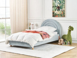 Beliani Kids Bed Velvet Anet 90 X 200 Cm (Eu Single) Light Blue - thumbnail 2
