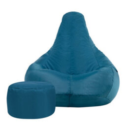 Icon Dalton Adults High Back  Indoor Outdoor Bean Bag Chair & Footstool Pouffe Teal - thumbnail 4