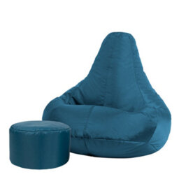 Icon Dalton Adults High Back  Indoor Outdoor Bean Bag Chair & Footstool Pouffe Teal - thumbnail 1