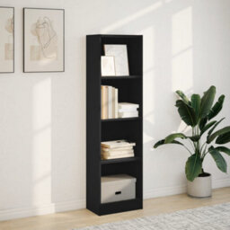Berkfield Versatile Bookcase Black 40X24X143 Cm Engineered Wood - thumbnail 3