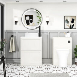 Royal Bathrooms Royal Bathroom Elmore 600mm Classic White Freestanding Bathroom Vanity Unit 2 Drawer Plain White Worktop With Round Basin - thumbnail 5