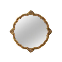 Melody Maison Ornate Antique Gold Round Scalloped Vintage Wall Mirror - 50Cm X 50Cm - thumbnail 9