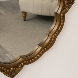 Melody Maison Ornate Antique Gold Round Scalloped Vintage Wall Mirror - 50Cm X 50Cm - thumbnail 3