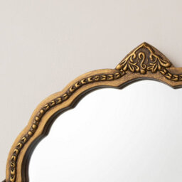 Melody Maison Ornate Antique Gold Round Scalloped Vintage Wall Mirror - 50Cm X 50Cm - thumbnail 2